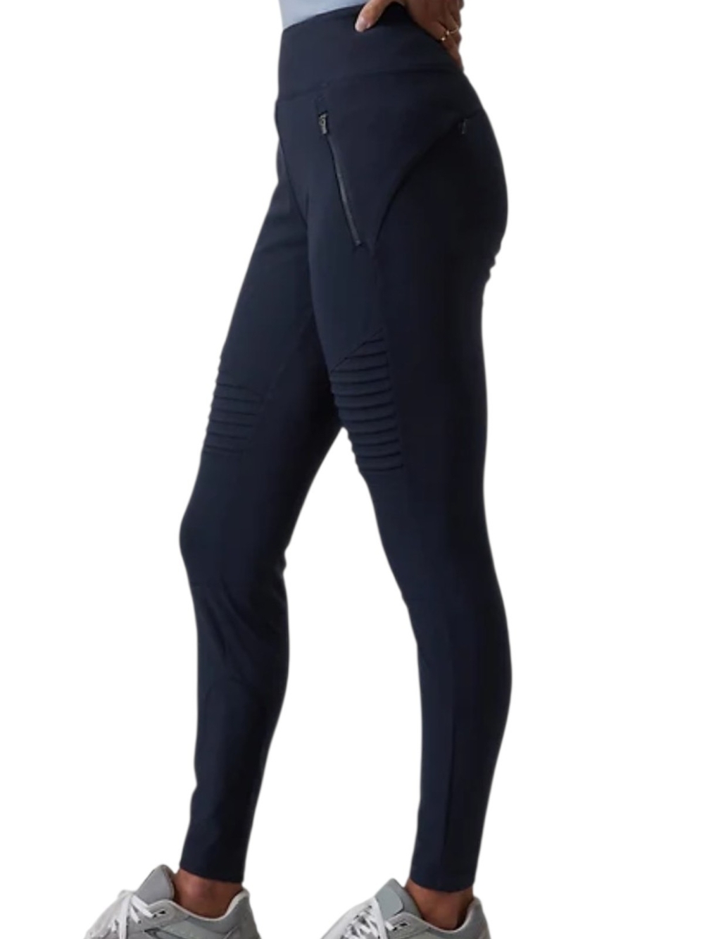 Athleta Headlands Hybrid Moto Tight, Navy, Worn Once, Size 8 Tall